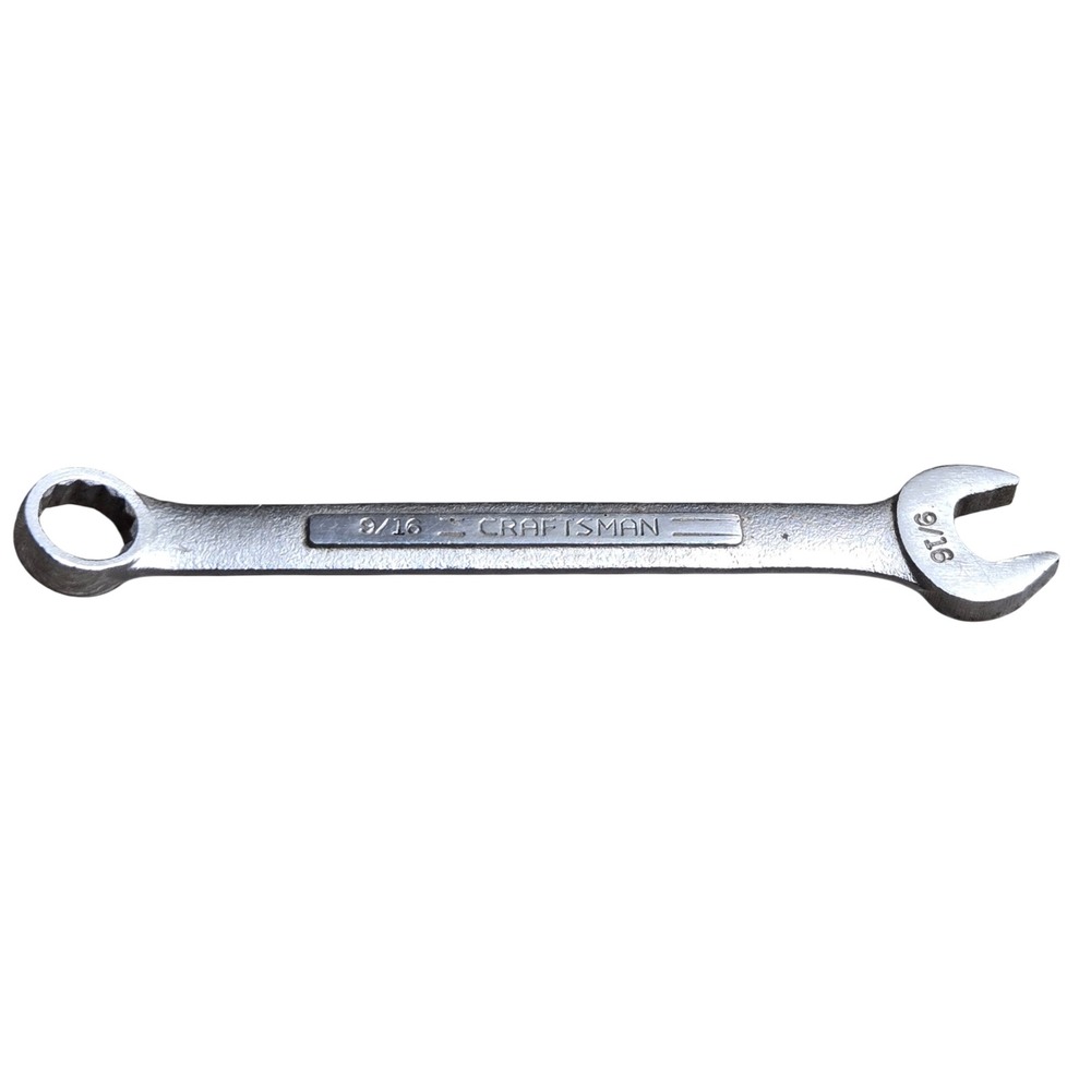 Craftsman VV-44696 Combination Wrench Set 9/16 7/16 Silver USA Forged Used